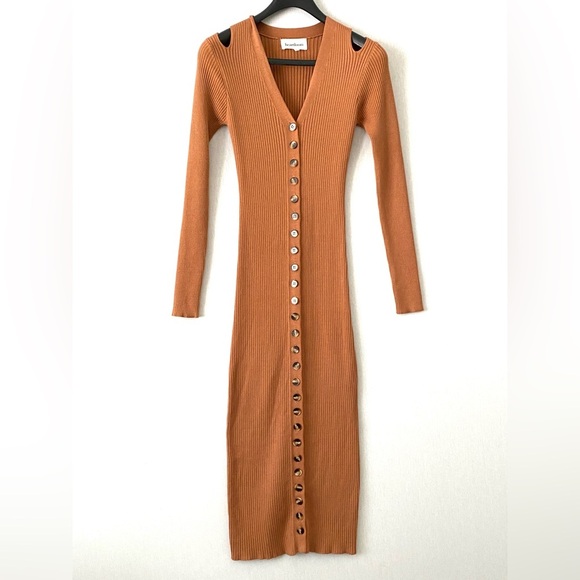 Heartloom Marija Midi Button Down Ribbed Knit Dress Cardigan - Picture 4 of 13